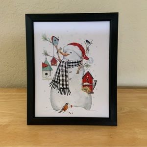 Farmhouse Christmas snowman birdhouses picture 8x10 w/frame